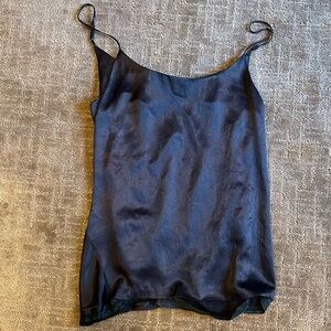 Helmut Lang Black Silk Draped Tank